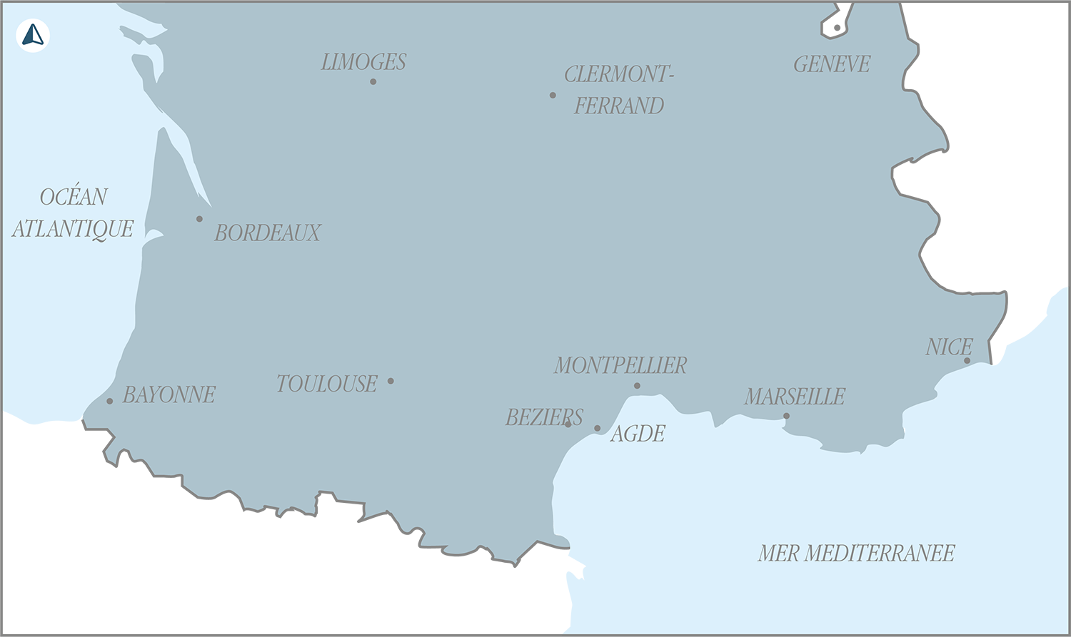 Carte de Ludovic Liron illustrant les résidences en cours de travaux sur la cote mediterranéenne